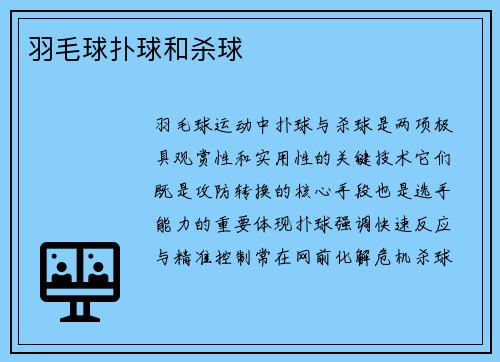 羽毛球扑球和杀球